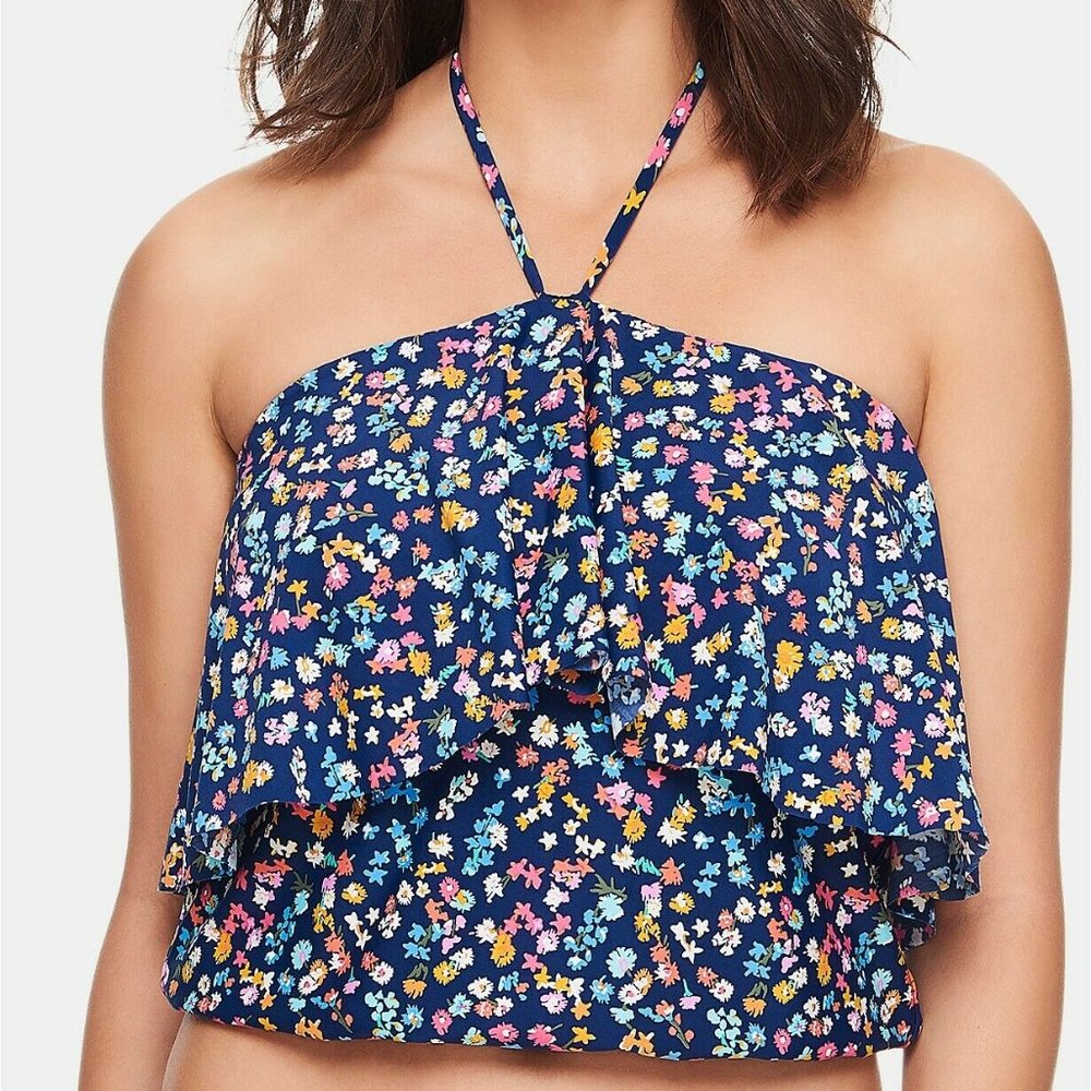 Vera Bradley Wildflower Ditsy & Wildflower Stripe Bailey Tankini Top, X-Large